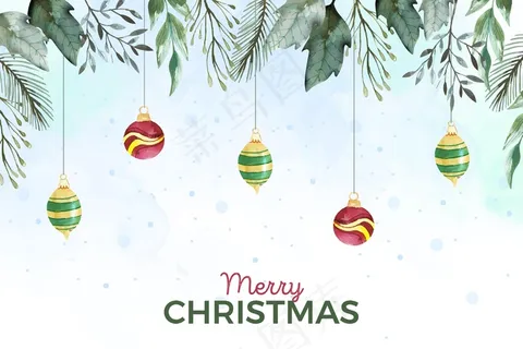 水彩画圣诞背景