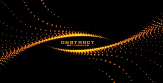 漩涡风格背景中的抽象发光粒子