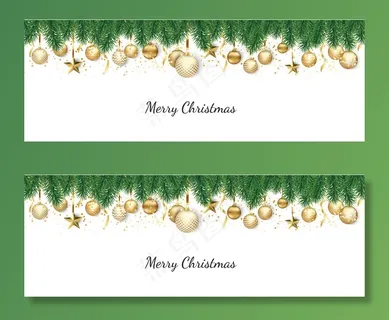 印有圣诞球和星星的横幅banner