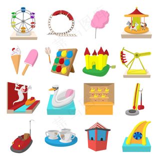 游乐场卡通图标设置隔离