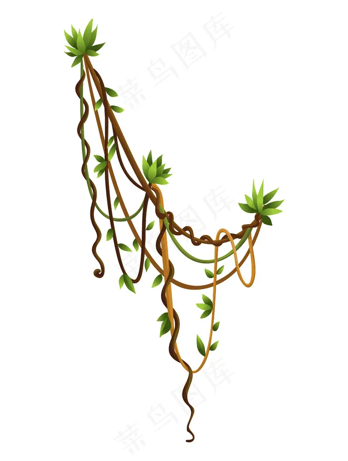 藤本植物或丛林野生藤蔓缠绕的树枝eps,ai矢量模版下载