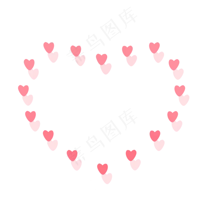 粉红色唯美七夕情人节爱心(2000X2000(DPI:300))psd模版下载