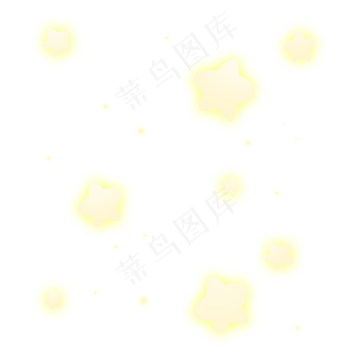 黄色发光七夕情人节浪漫星星(2000X2000(DPI:300))psd模版下载