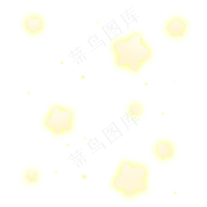 黄色发光七夕情人节浪漫星星(2000X2000(DPI:300))psd模版下载