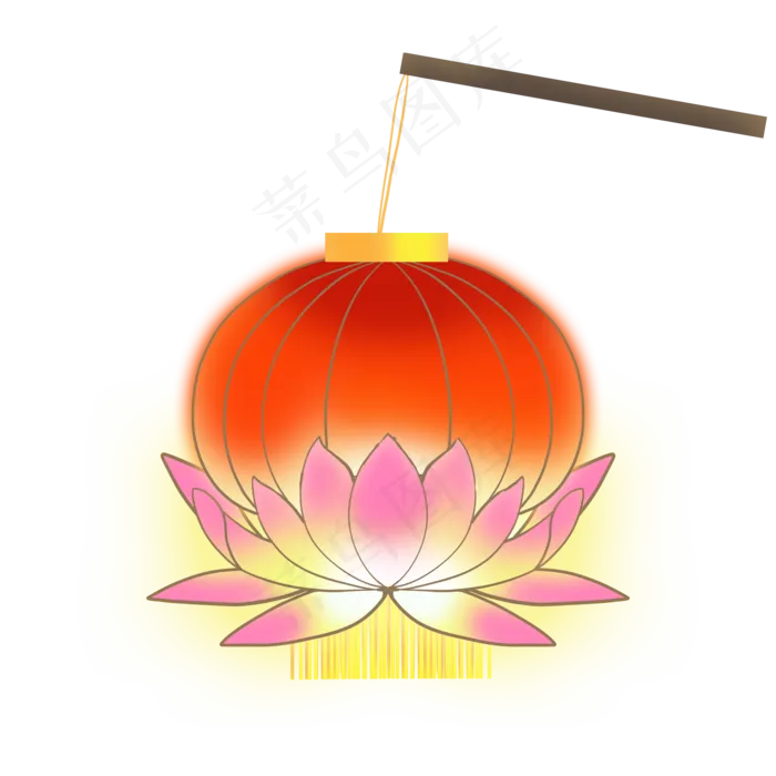 中秋节灯笼荷花灯(2000X2000(DPI:300))psd模版下载