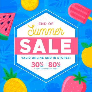 水果和冰淇淋的夏末促销横幅banner