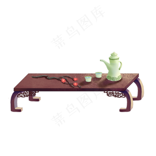 中国风古风茶几酒壶茶杯梅花树枝