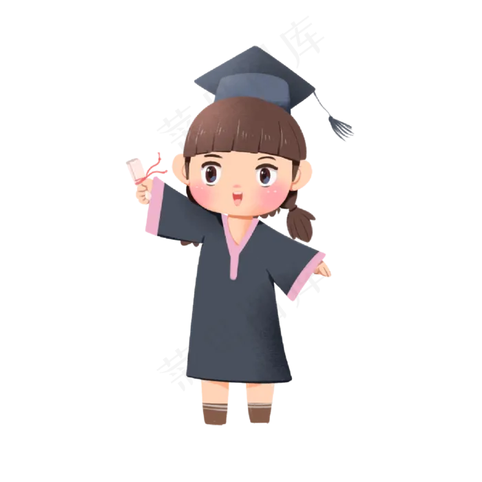 毕业季幼儿园毕业学士服小孩(2000X2000(DPI:300))psd模版下载
