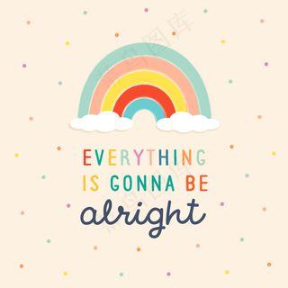 彩虹可爱正面背景