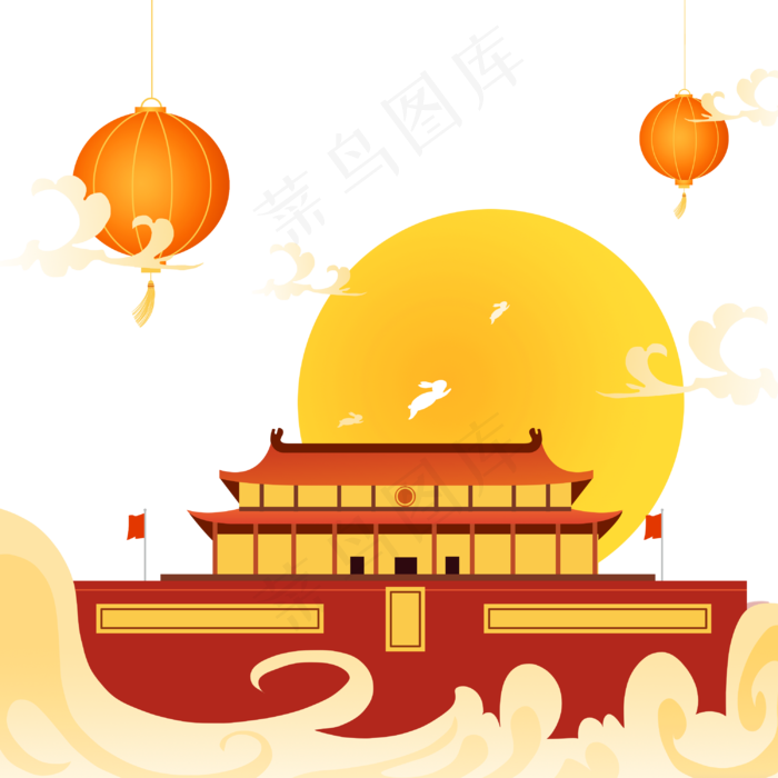 中秋国庆双节同庆(3000X3000(DPI:300))psd模版下载