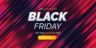 带红线的黑色星期五促销横幅banner