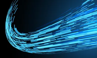 黑色设计未来主义背景下的抽象蓝色网络数据几何流动态技术