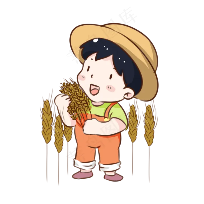 手绘卡通秋收(2000X2000(DPI:300))psd模版下载