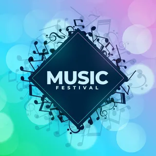 音乐节背景与音符框架