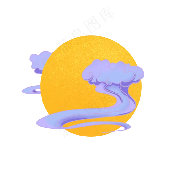 国潮七夕祥云月亮(2000X2000(DPI:300))psd模版下载