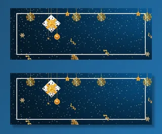 蓝色奢华圣诞节banner