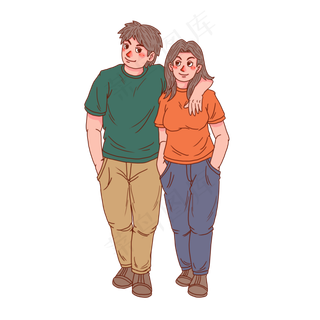 七夕情人节情侣谈恋爱