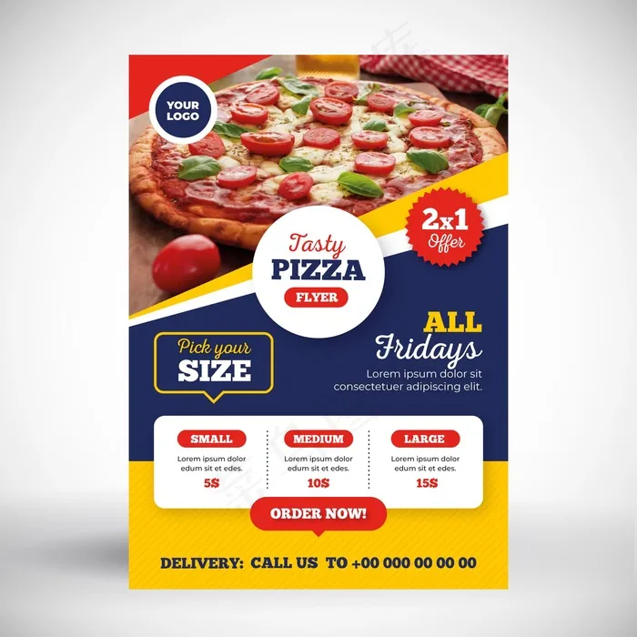 披萨菜单概念eps,ai矢量模版下载