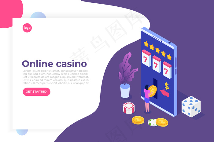 在线赌场、在线赌博、游戏应用程序app等轴测图
