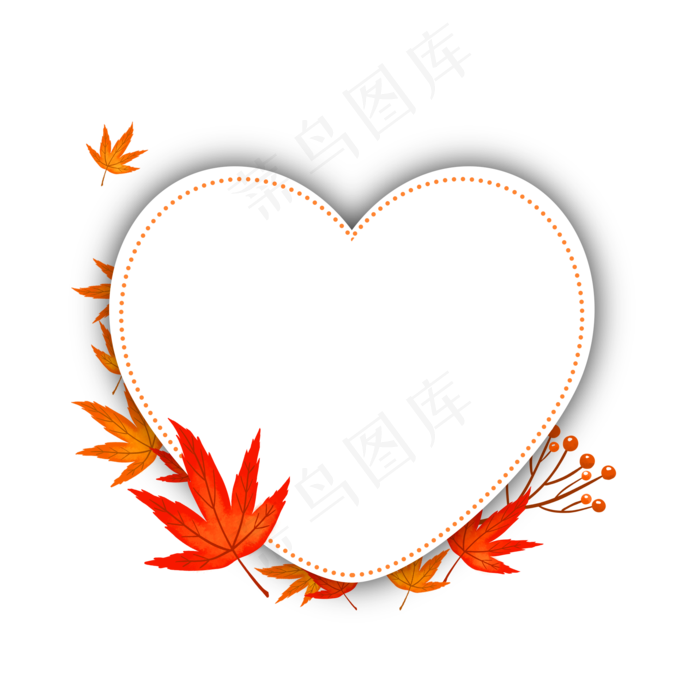 秋季红枫叶文本框