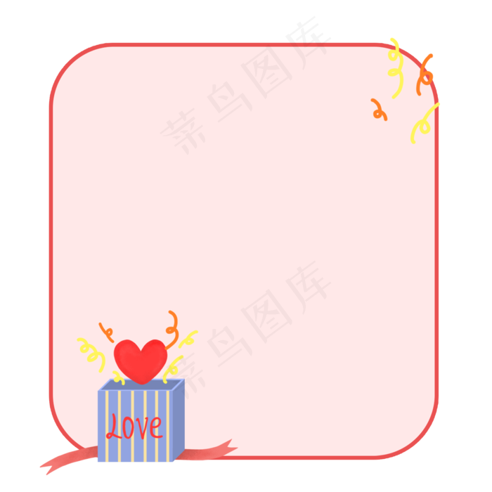 七夕粉色边框(2000X2000(DPI:300))psd模版下载