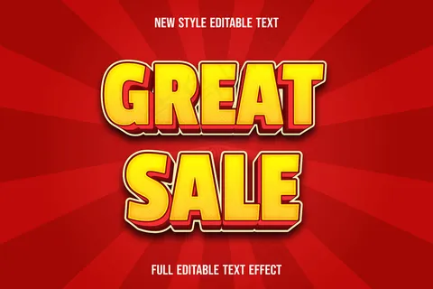 可编辑文本效果非常好销售颜色黄色和红色