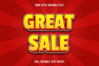 可编辑文本效果非常好销售颜色黄色和红色