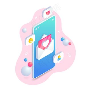 爱情手机短信等距概念。