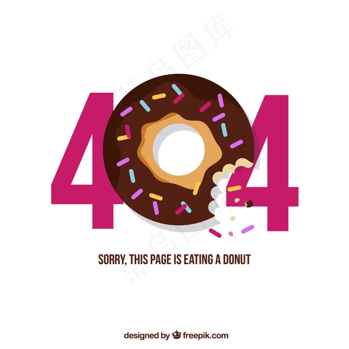 404带甜甜圈的错误设计eps,ai矢量模版下载