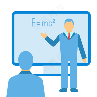 教师节商务风蓝色卡通矢量元素