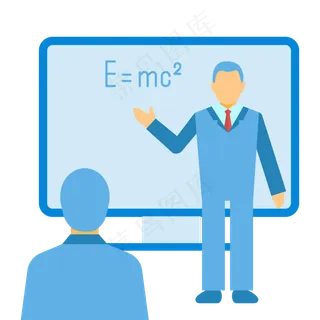 教师节商务风蓝色卡通矢量元素