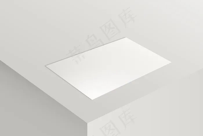 白色色调的空白名片模型样机eps,ai矢量模版下载