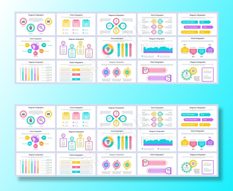 捆绑业务和财务信息图形演示幻灯片模板