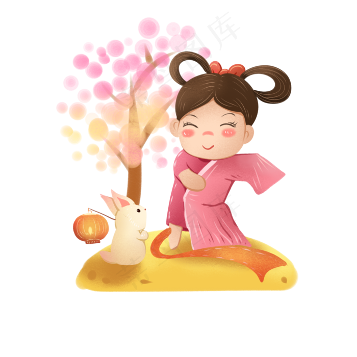 八月十五赏月嫦娥创意配图月亮中