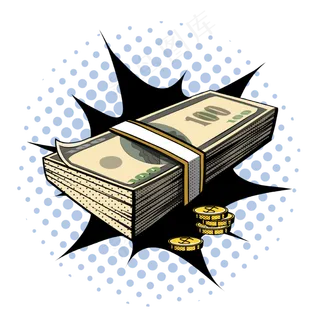 复古波普风美元外币