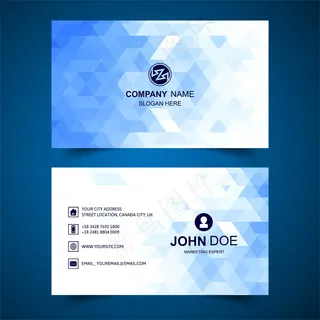 抽象蓝色几何名片模板