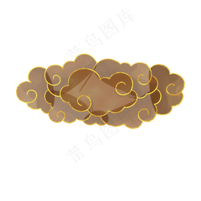 国潮风金边祥云