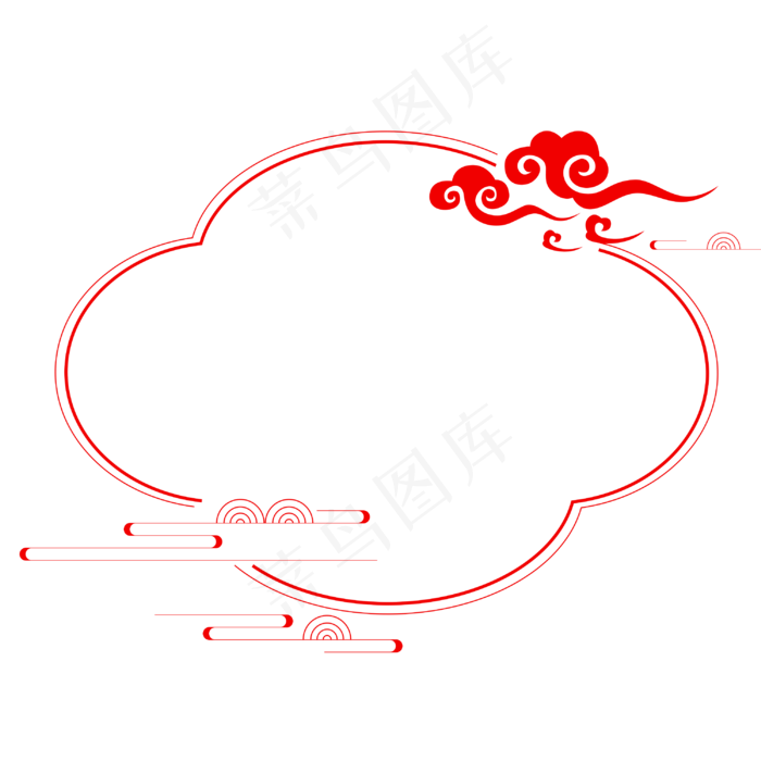中式椭圆装饰边框(3000X3000(DPI:300))psd模版下载