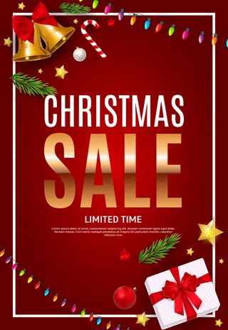 圣诞新年促销海报