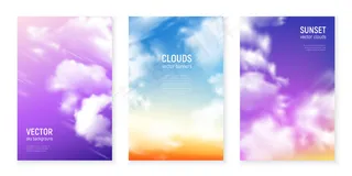 蓝洋红-紫罗兰色的天空覆盖着飘浮的云朵