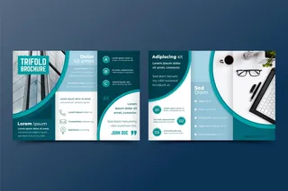 带照片的抽象三折页小册子模板