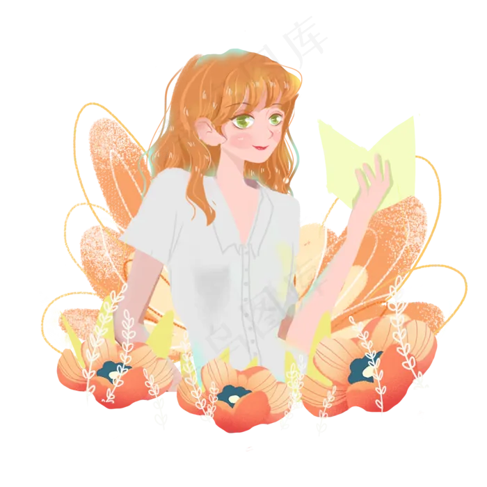 教师节鲜花女老师png素材(2000X2000(DPI:300))psd模版下载