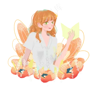 教师节鲜花女老师png素材