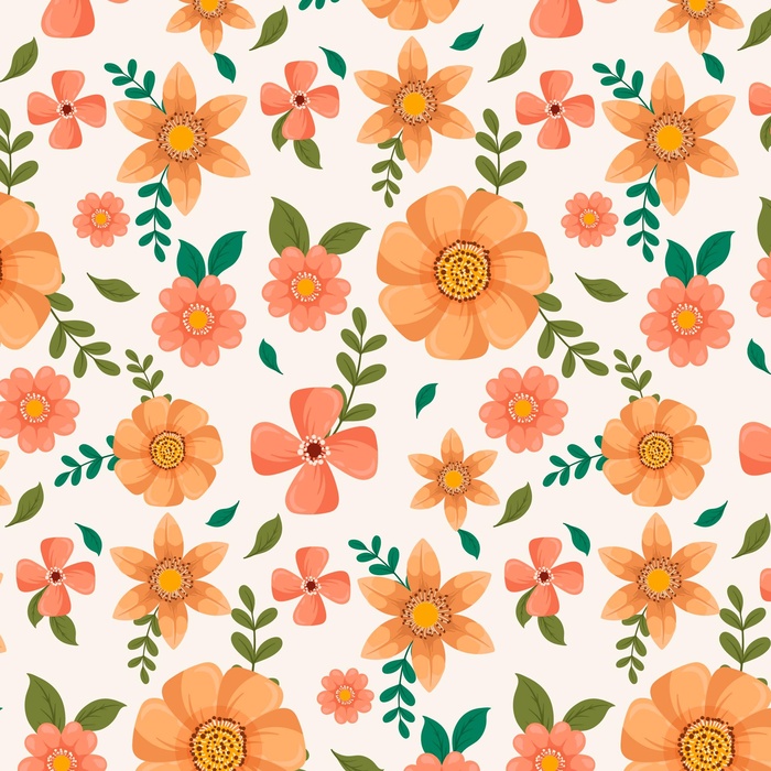 桃色调手绘花卉图案