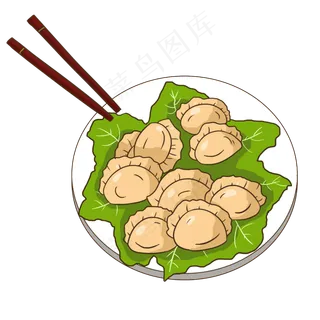 手绘立冬节气饺子