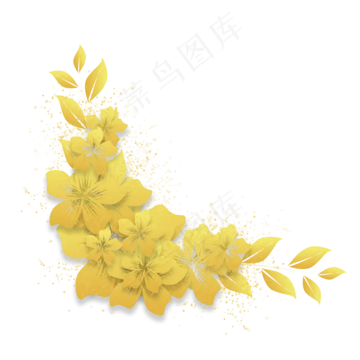 烫金剪纸花朵(2000X2000(DPI:300))psd模版下载