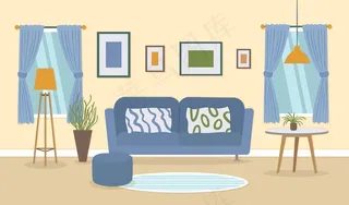 家庭内部-视频会议背景