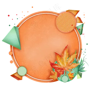 C4D风枫叶促销框,免抠元素