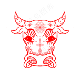 牛年新年线描图标