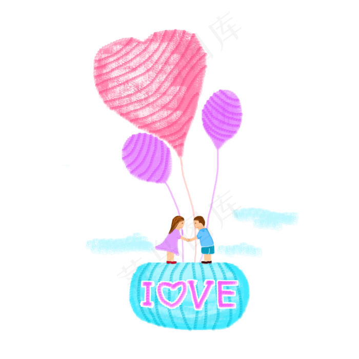 情人节卡通手绘插画